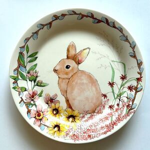 Sur La Table Bunny Rabbit Plates Set Of 6 Easter Holiday Plates 8.75”